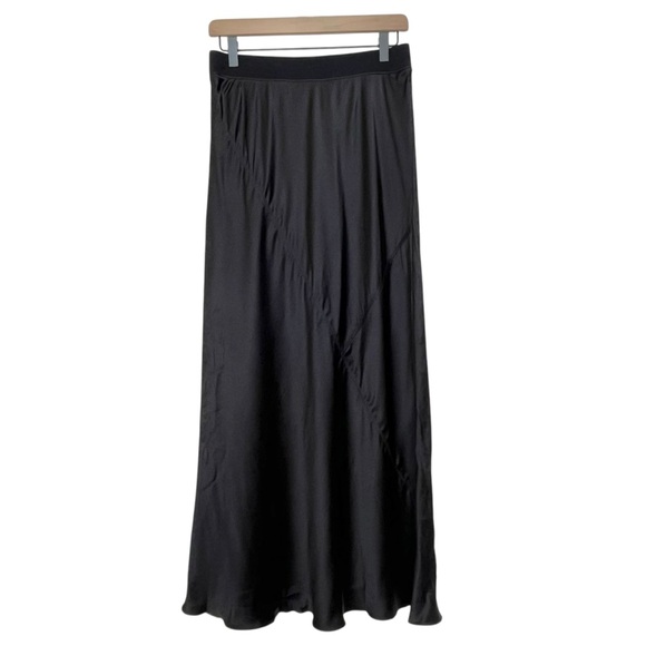 ATM Anthony Thomas Melillo Paneled Silk Black Column Maxi Skirt Medium - Picture 3 of 5